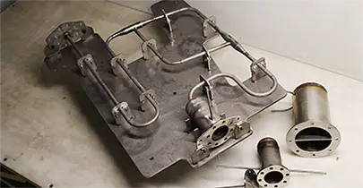 Boucle d'essai de convection naturelle en INOX 316L et INCONEL 625 pour application nucléaire, conçue et fabriquée par TCM